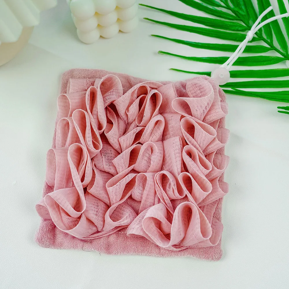 Hot Selling 2 in 1 Bath Loofah Sponge Super Soft Shower Scrubber Sponge Gentle Exfoliation Reusable Body Soap Holder Mesh Sponge