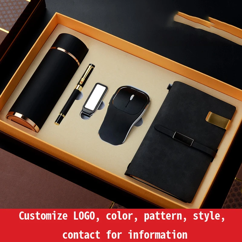 unique products Pen USB Power Bank Notebook Flask Luxury Fashion Gift Set for Wedding Guests promotional products for business