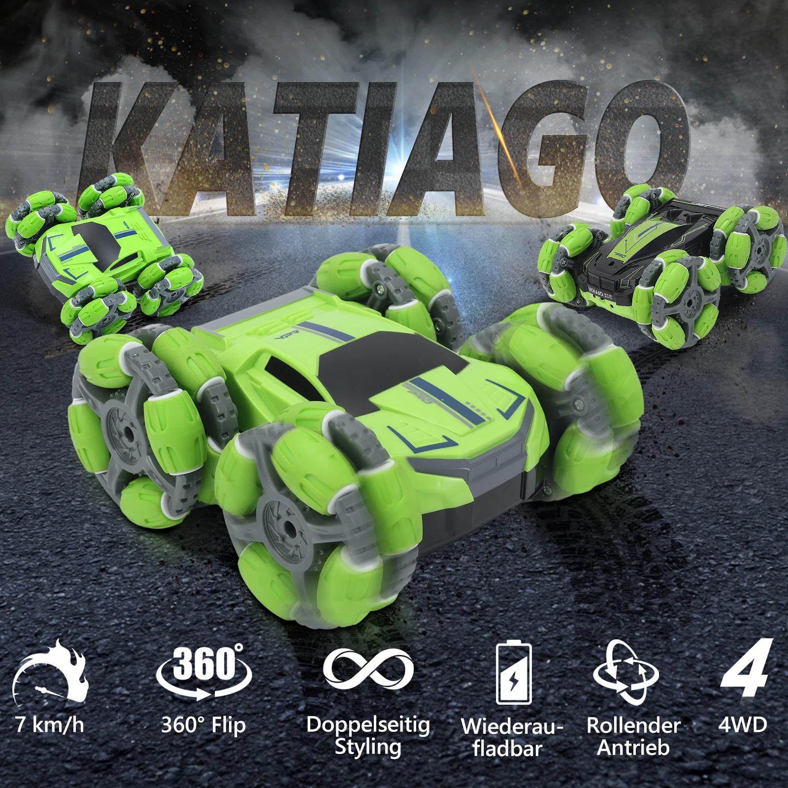 RC Car Remote Control Stunt Car 4WD Monster Truck Double Sided Rotating Tumbling 2.4GHz High Speed Rock Crawler Vehicle