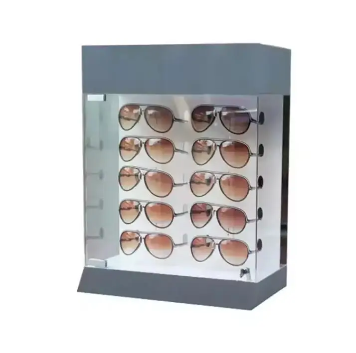 Wholesale Customized acrylic sunglasses floor cabinet eyeglasses display showcase
