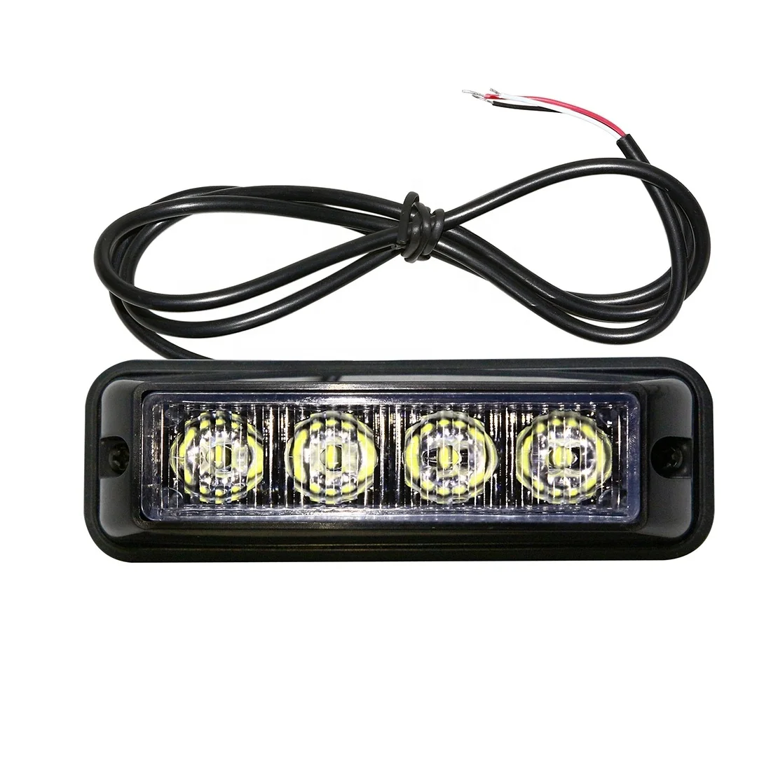 4 LED Emergency Hazard Strobe Lights Car Grille Working Light Bar Safety Truck Side Marker Caution Flashing Beacon Lamp