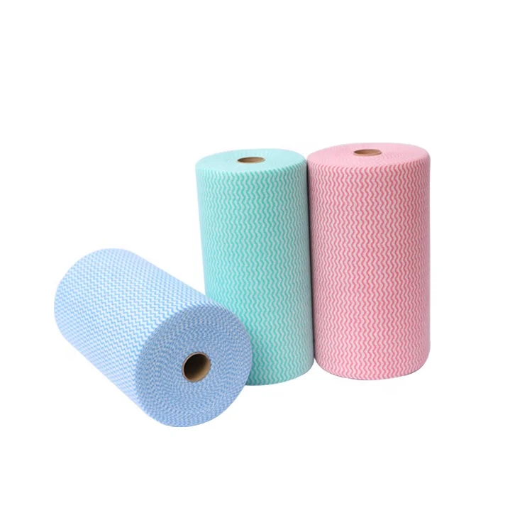 manufacturer rayon plain wave spunlace nonwoven fabric rolls with viscose pol wipes