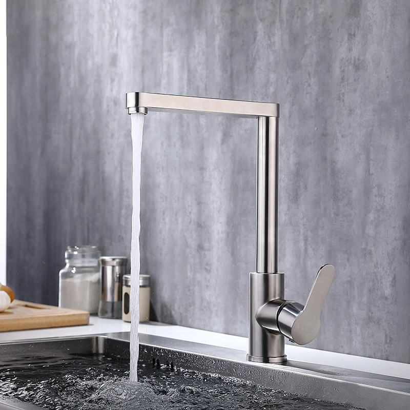 Perfect Brushed Surface Finish Brass Kitchen Faucets