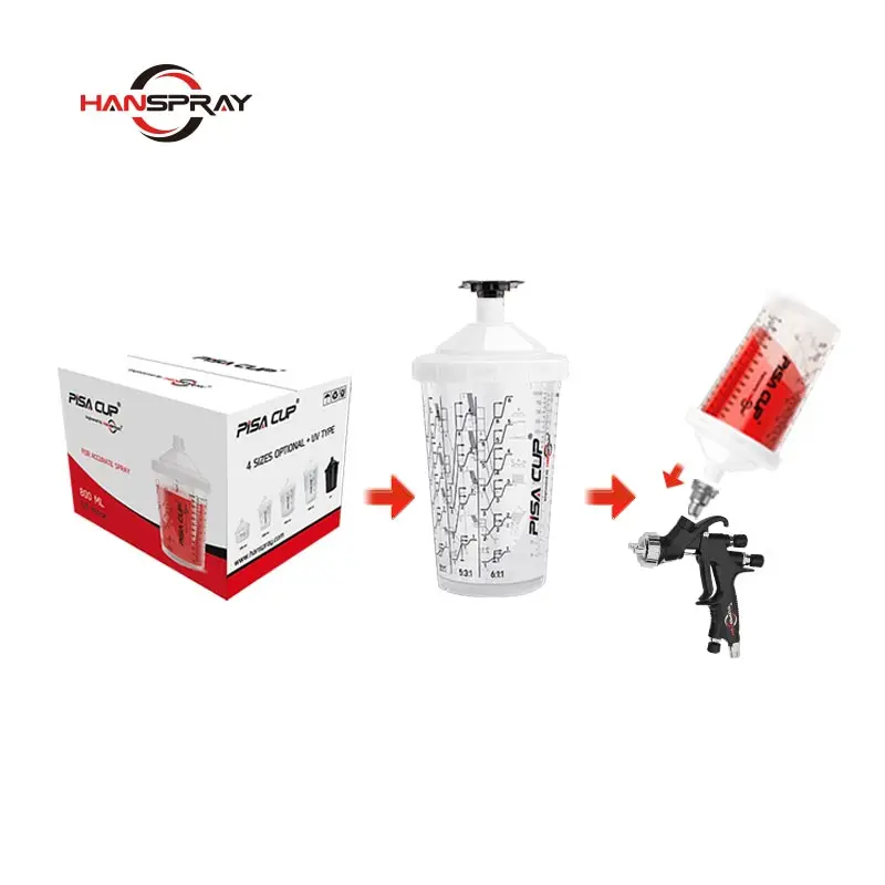 Spray Gun Cup 125Mic Paint Mixing Cup Spray Gun Accessories Repair Tool Spray Gun Cup For Car Truck Painting