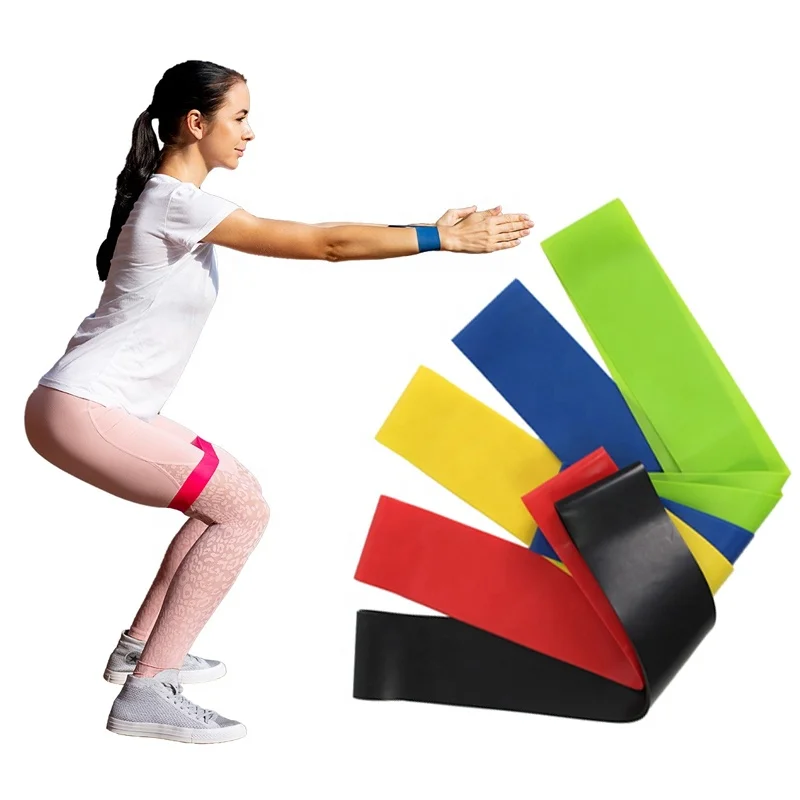 Resistance band TPE Stretch Pull Up Fabric Booty Hip Circle Non Slip  Training Elastic Rubber Tube