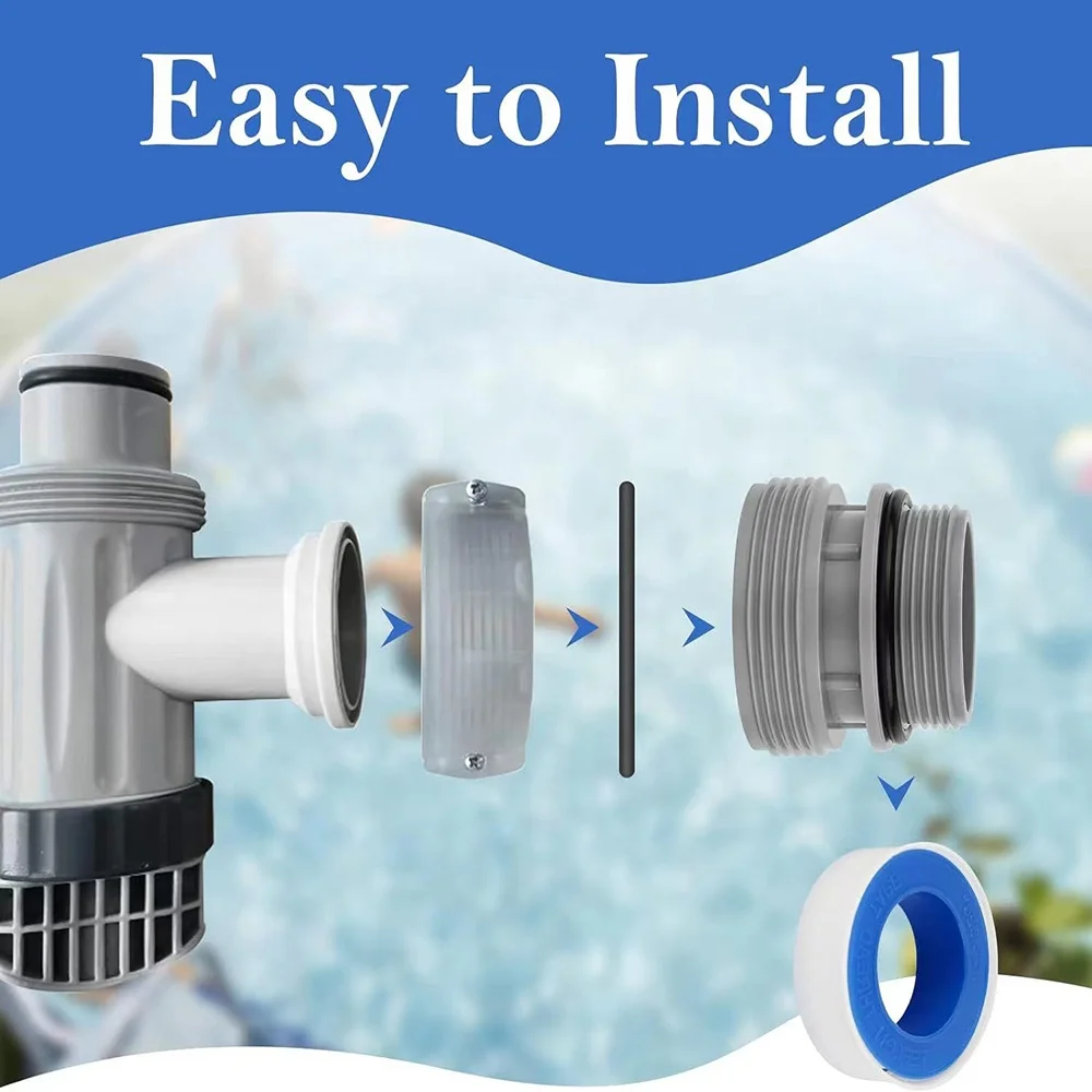 Hose Conversion Adapter Kit Compatible with 40mm to 1.5 inch Hose Connector Pool Pump Sand Filter