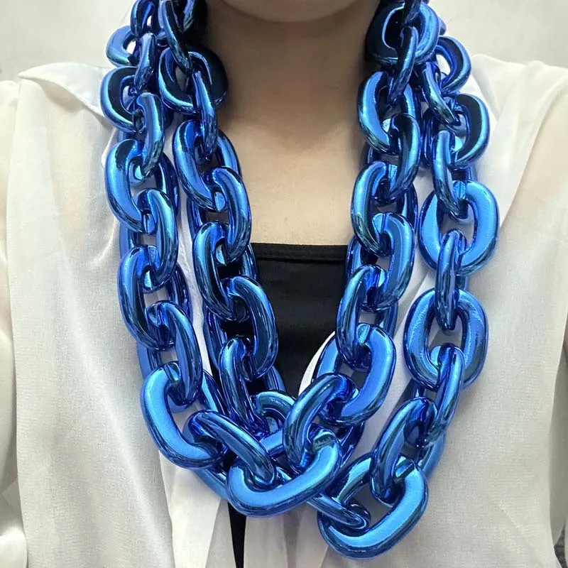 Gold cuban link chain hip hop large cuban nfl 3d foam fan chain necklace