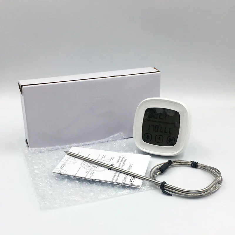 DD1071  Waterproof Touch Screen Kitchen Baking Food Thermometer Meat Timer Food Cooking Magnet Alarm Timers BBQ Thermometer