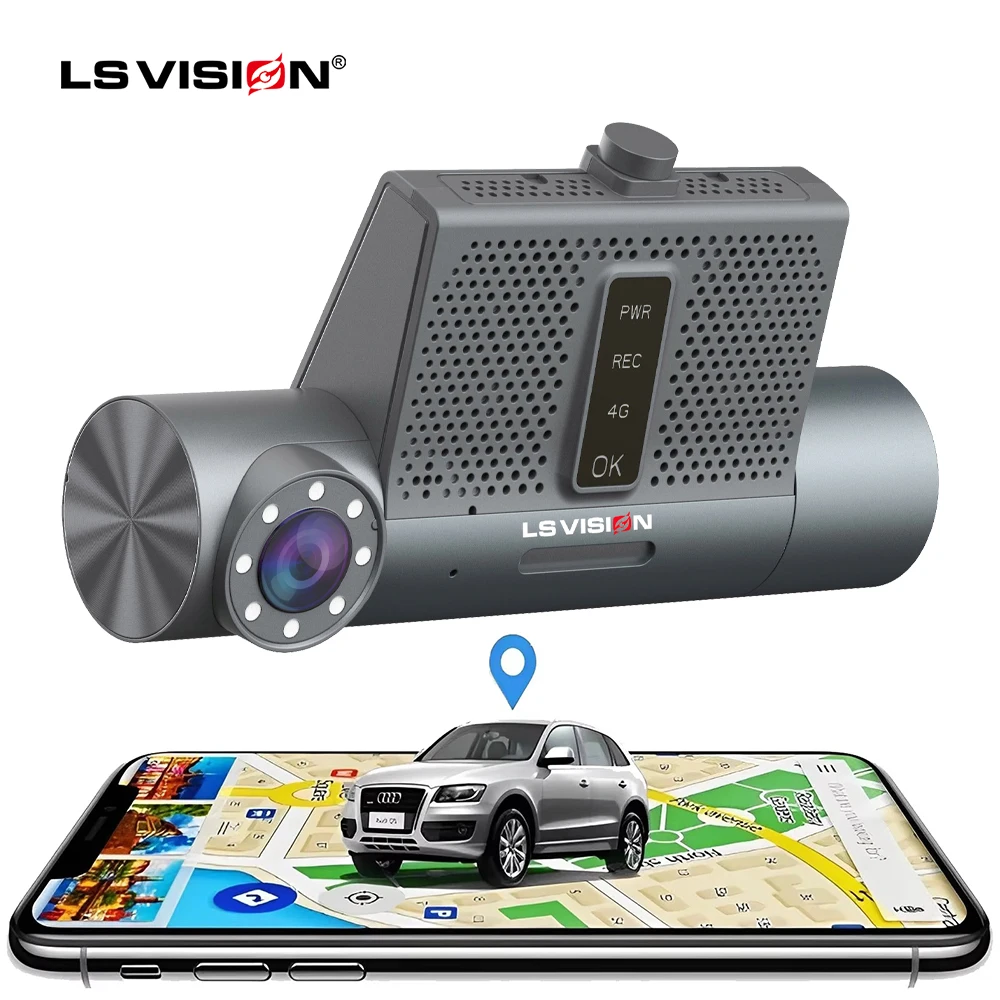 LS VISION 1080P WiFi GPS Vehicle CCTV System 2CH Dual len HD Dashcam for Family car Taxi Safety Driving Monitoring System