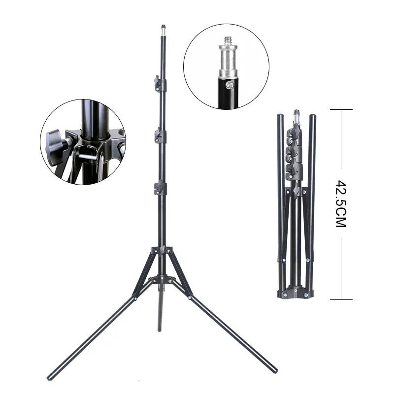 
Portable 1.6m Light Stand 1/4 Screw Head Tripod for Camera Smartphone Photo Studio Lighting 