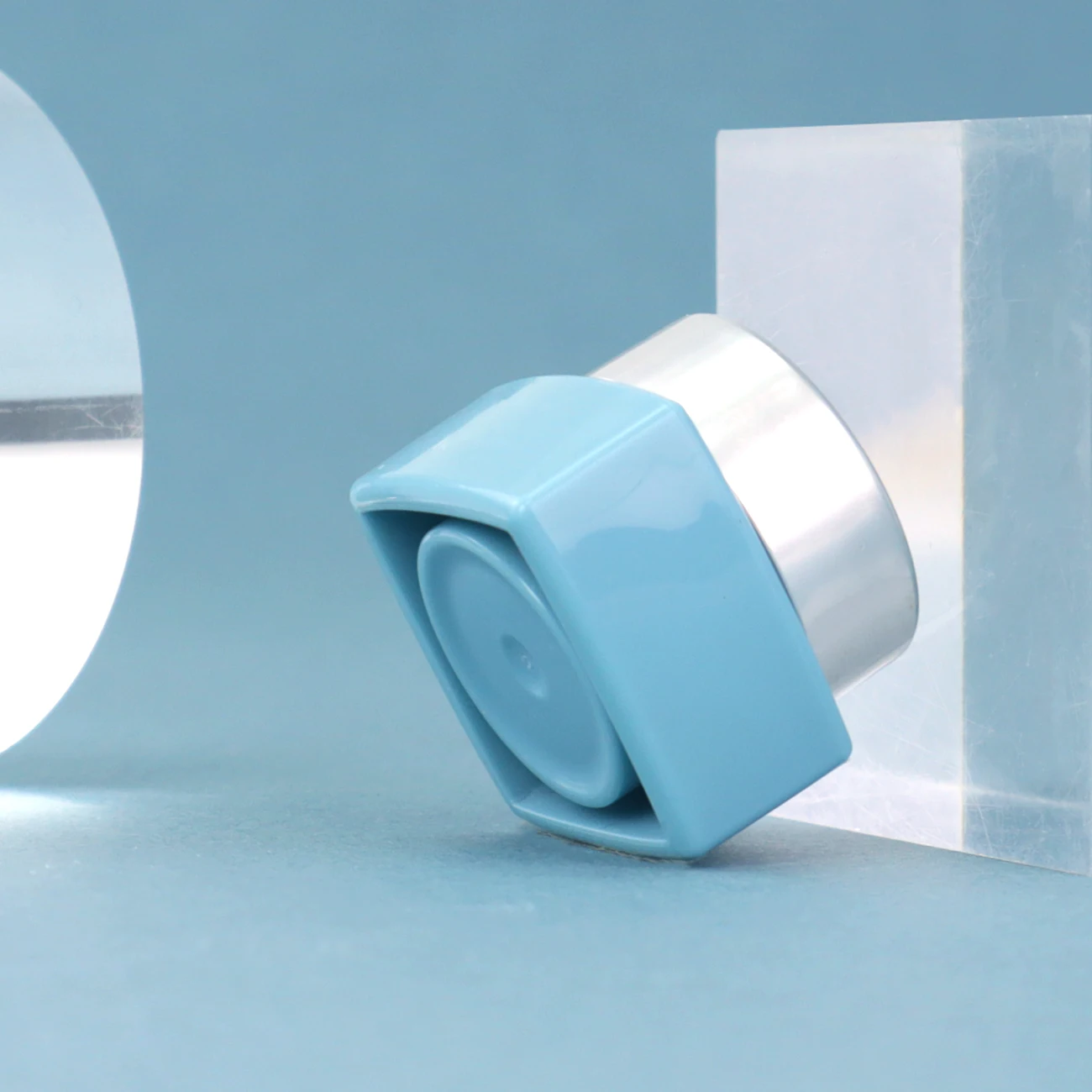 Custom blue 5g nail polish plastic glue jar cosmetic packaging container builder gel jar for Nail lengthening gel