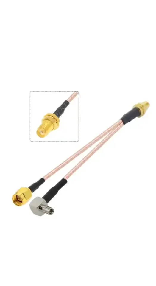 Rg316 Splitter Y Type 20cm/25cm/30cm Sma Female To One Side Sma Male And One Side Ts9 Connector Cable for signal communication