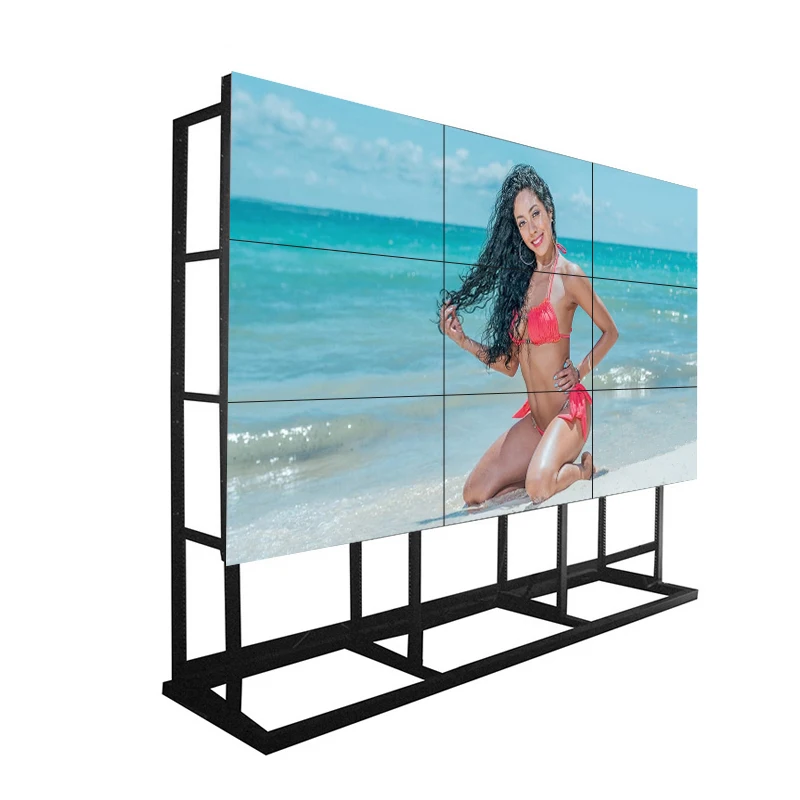 Wholesale Narrow Bezel LCD Multi-Screen Video Wall 1.8mm & 3.5mm 4x4 Splicer Floor Stand for Indoor Applications