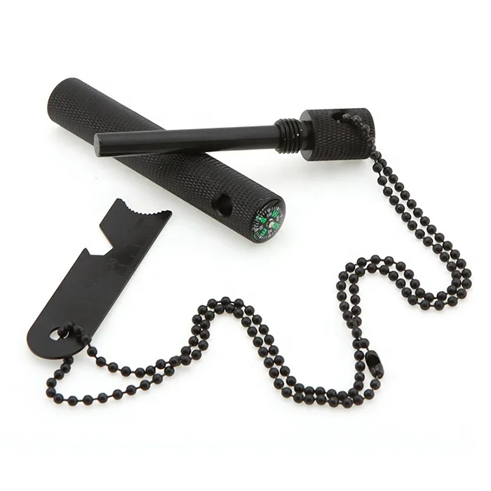 Camping Trekking products waterproof metal fire starter flint stone with keychain scraper