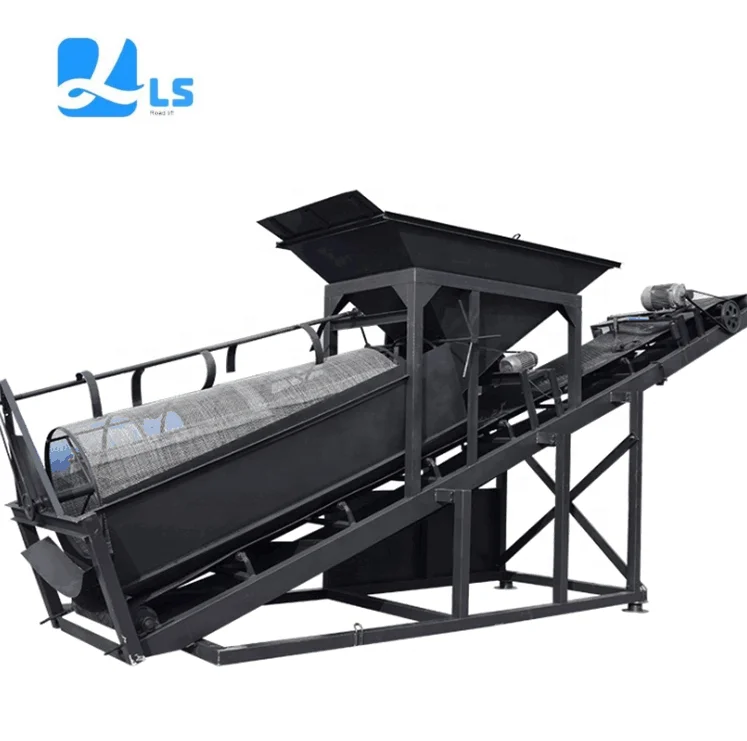 Diesel Engine Vibrating Drum Sieve For Construction Field