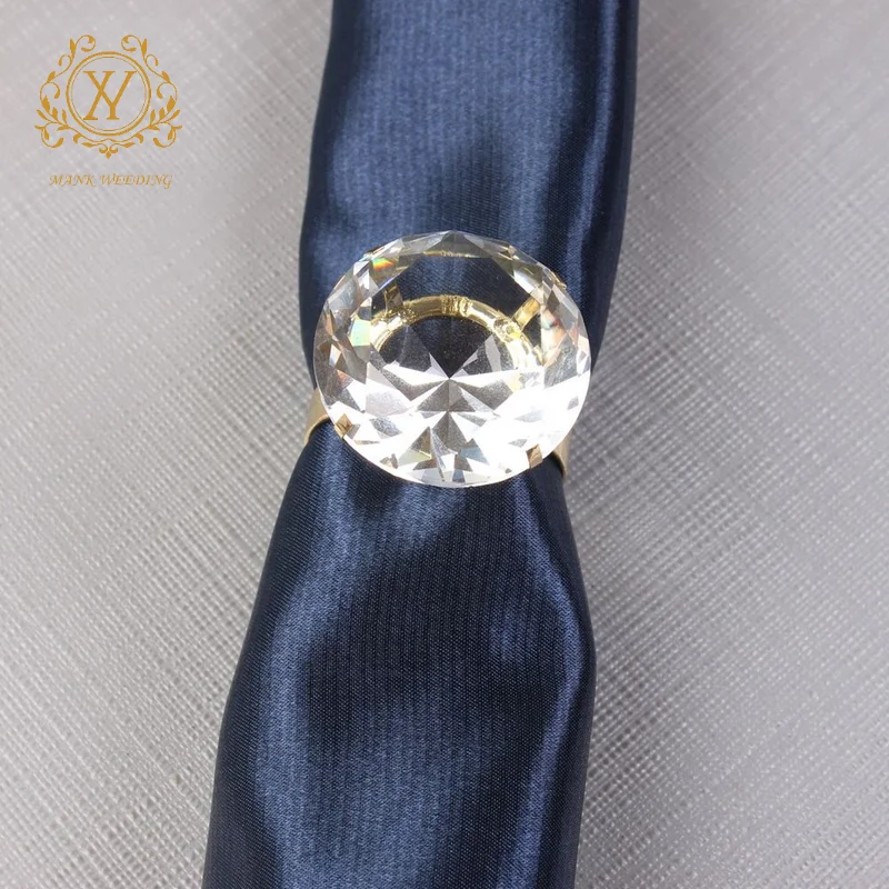 Classic Rhinestone Napkin Ring Wedding Props Large Diamond Ring Crystal Napkin Buckle