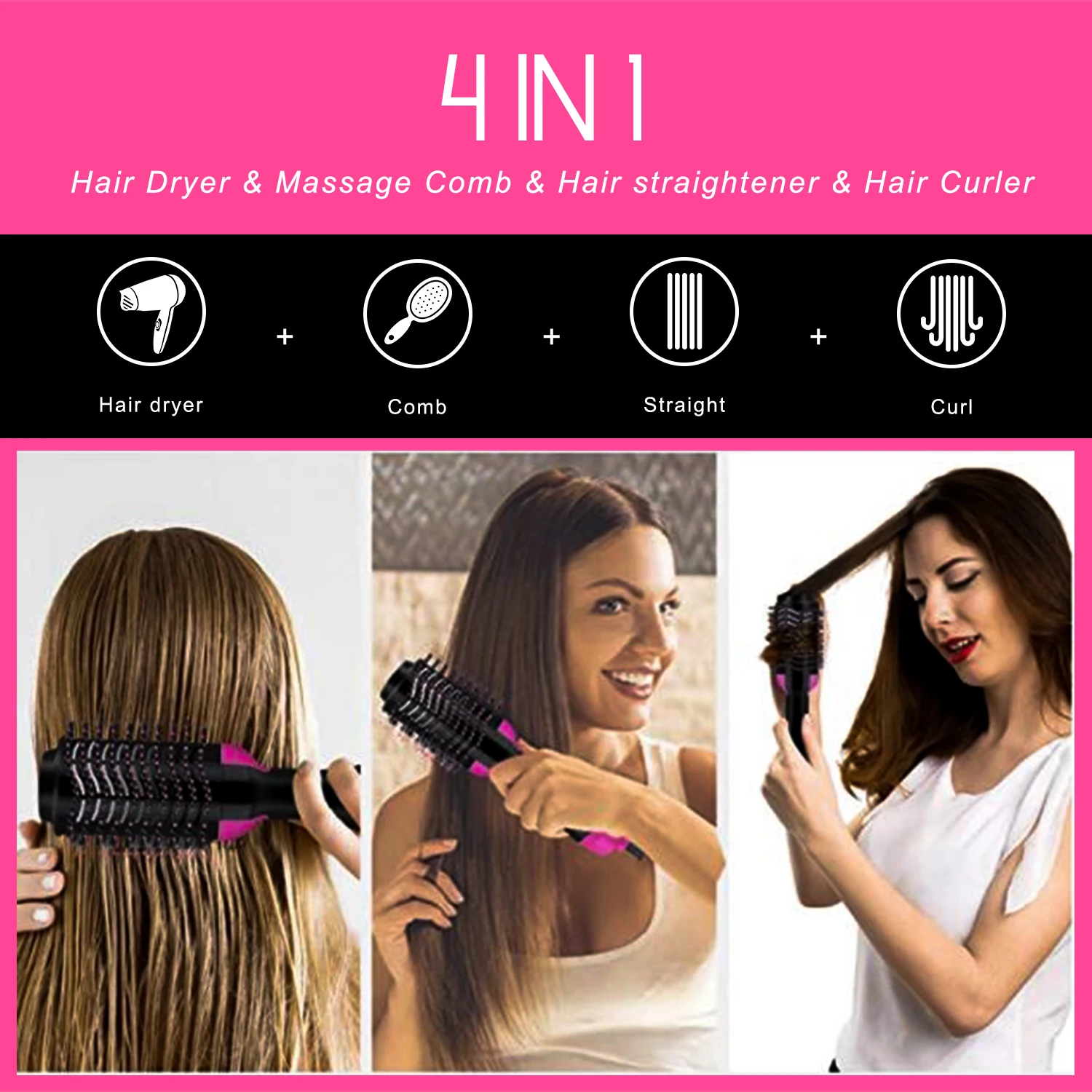  Lescolton Wholesale Professional One Step Hair Dryer Hot Air Comb And Styler Brush Custom