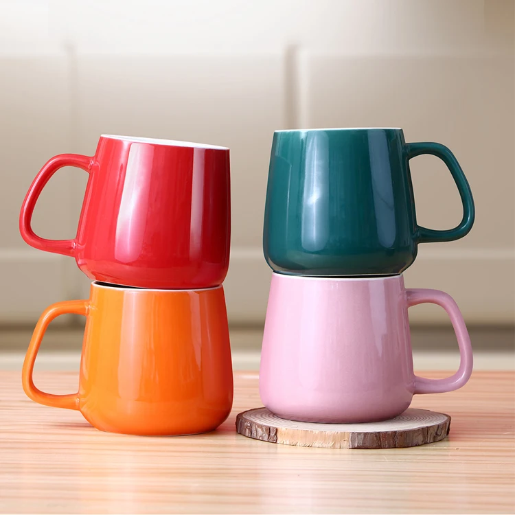 Personalized Warming Ceramic Mug with Handle - Porcelain Mug for Hot Drinks and Milk Custom Logo for Business Gifts