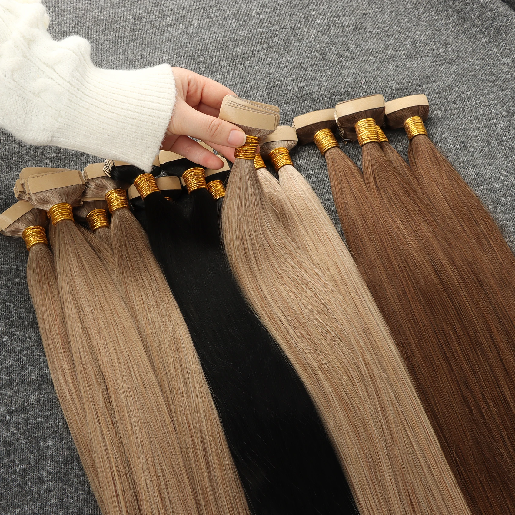 Raw Tape Ins Hair Extensions Double Drawn Russian Virgin Remy Tape In Hair Extensions 100human hair