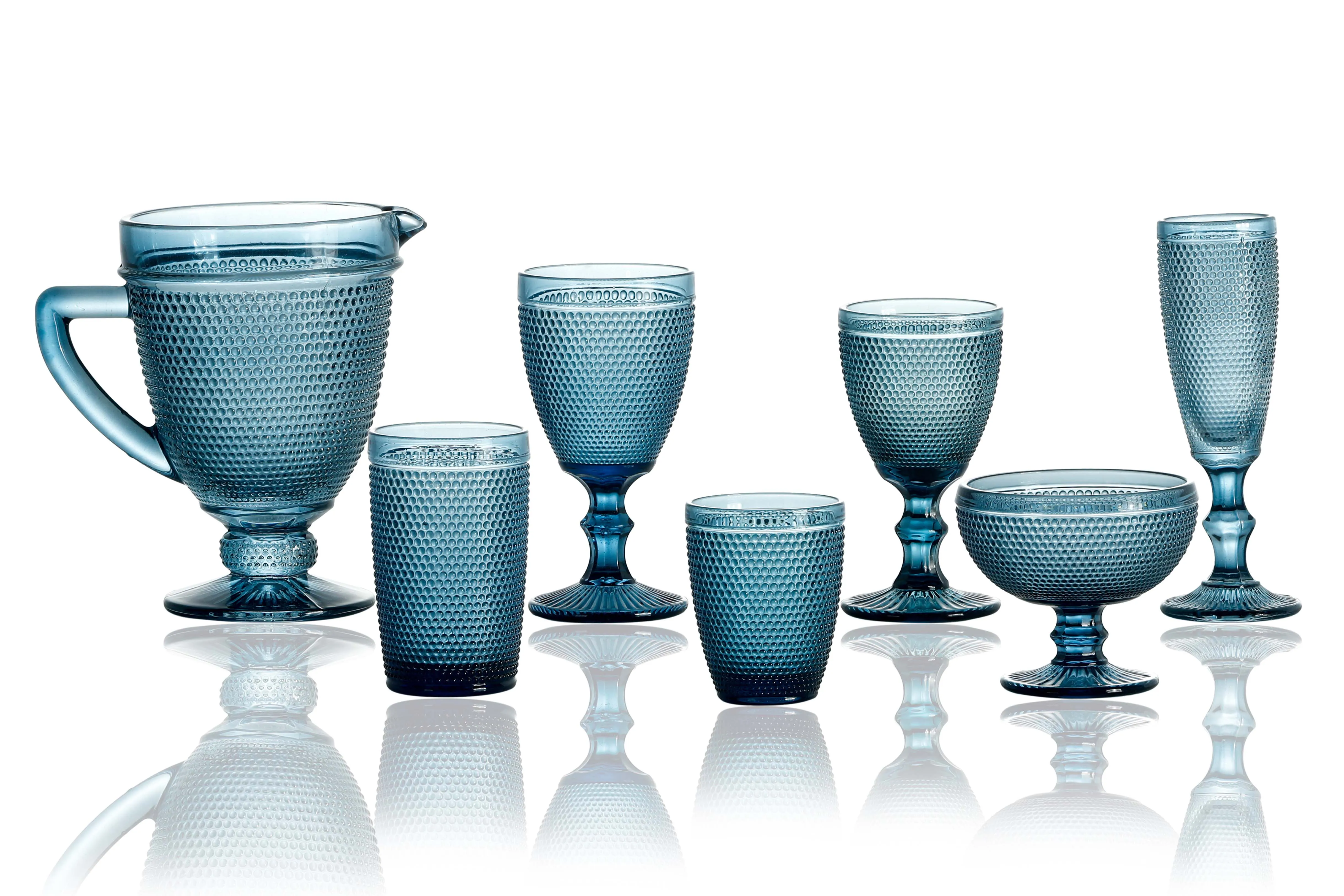 Glass Goblet Embossed Glassware Clear Solid Color Glass Goblet for Juice Water Liquor and Party Wedding Bars