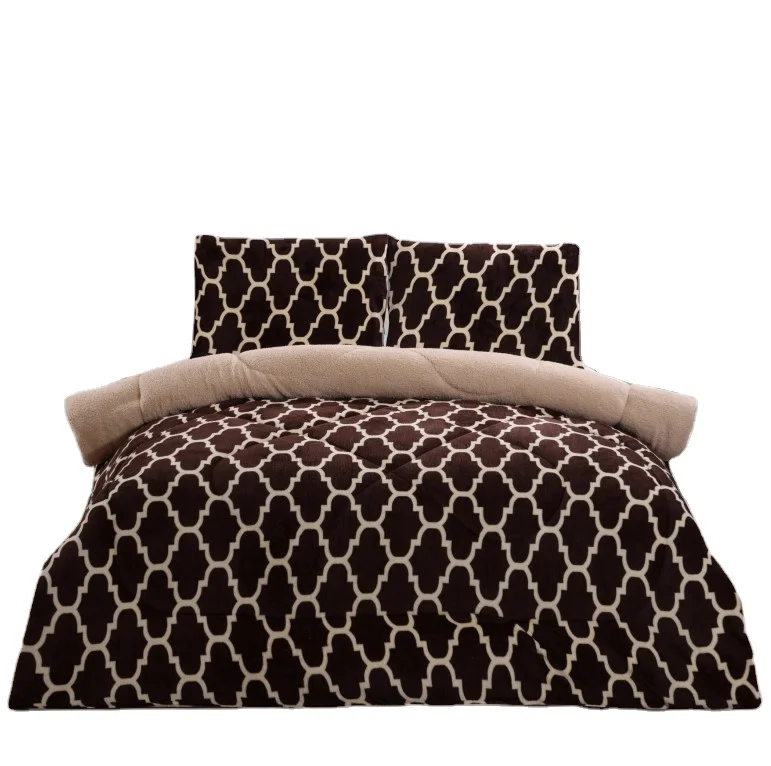 
Hot Sale Luxury Royal Comfort Borrego Flannel Set  (62040317419)