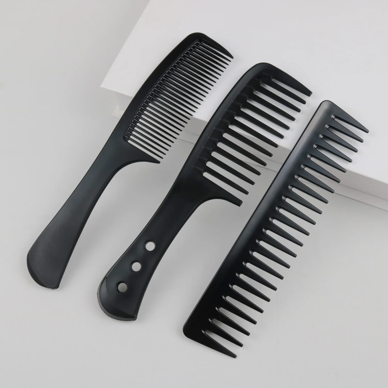 Durable and Anti Static Wide Teeth Comb Set cheap personalized flat styling hair comb custom logo for barber