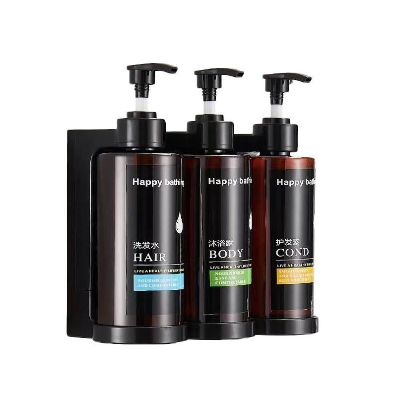 ABS triple heads soap dispenser d refilling wall mount triple liquid soap dispenser for hotel public area mall