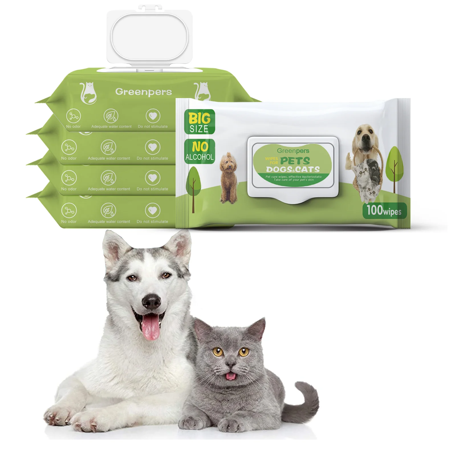 Custom wholesal wipe for pets flushable organic biodegradable oem pet wipes