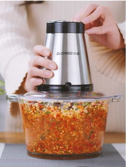 Household Stainless Steel Multi-functional Borosilicate Glass Electric Mincer Meat Grinder Chopper