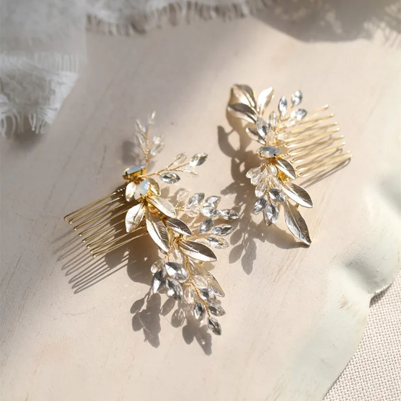 Mixed Styles Hair Jewelry Accessories Flower Leaf Headdress Women Bridal Hair Comb For Wedding Bobby Hairpins