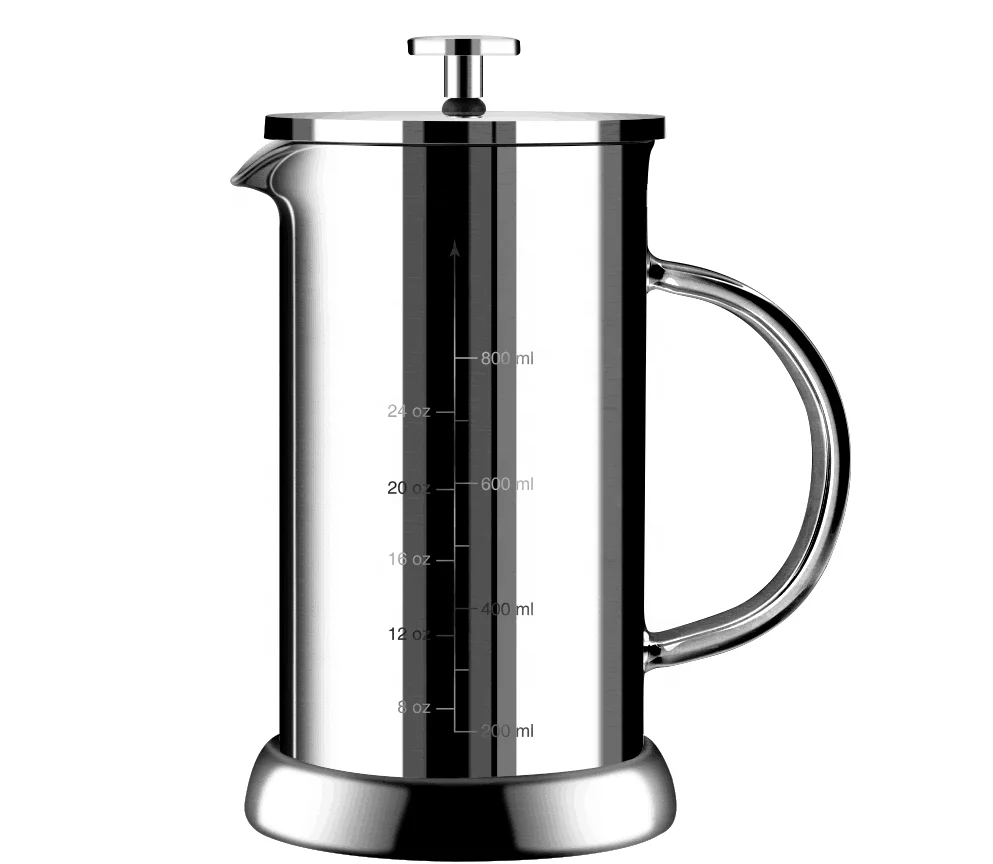 2022 Amazon new styles french press coffee maker stainless steel chromed coffee press