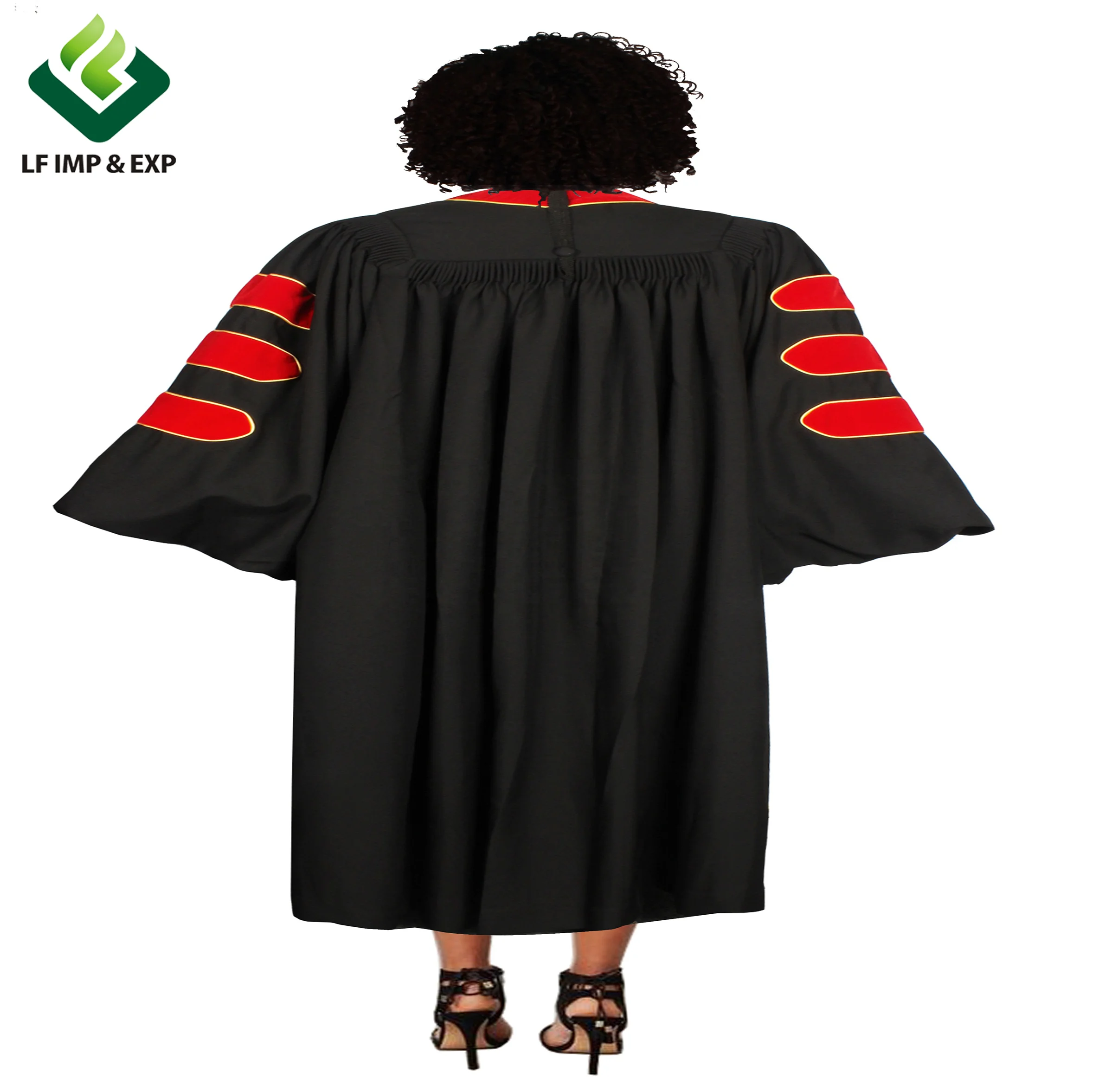 wholesale velvet phd robe/PHD Gown/doctoral robe suit plus size graduation gown
