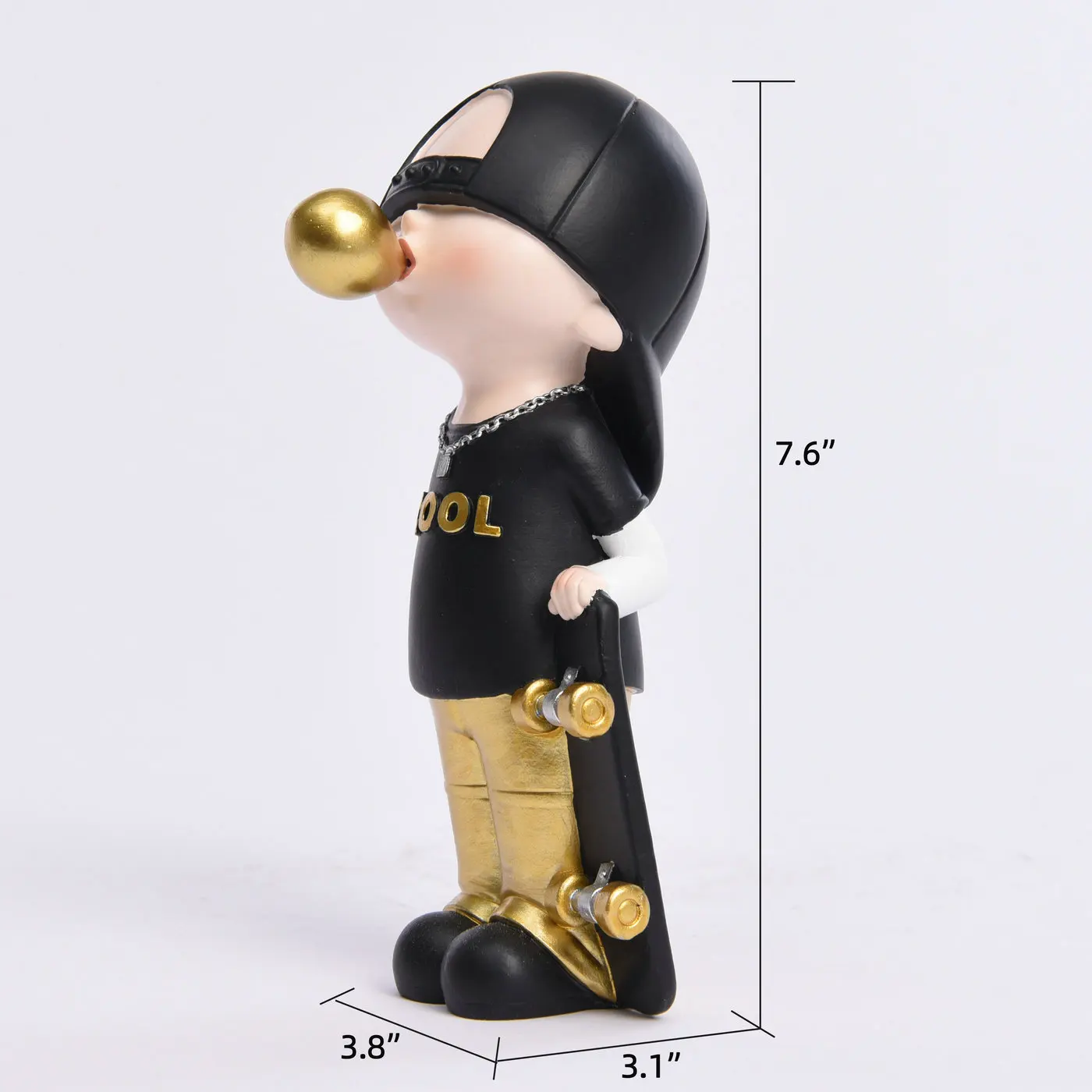 Modern Home Accessories Room Boy Birthday Party Decoration Resin Bubble Boy Skateboard Statue Interior Table Decor