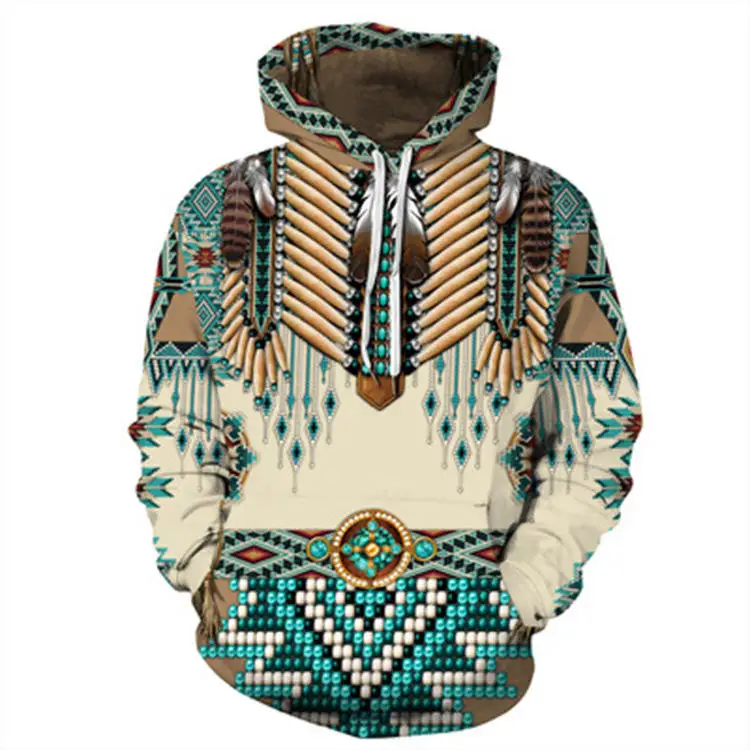 3D full print unisex hoodie Bohemian long sleeve print ultra David coat