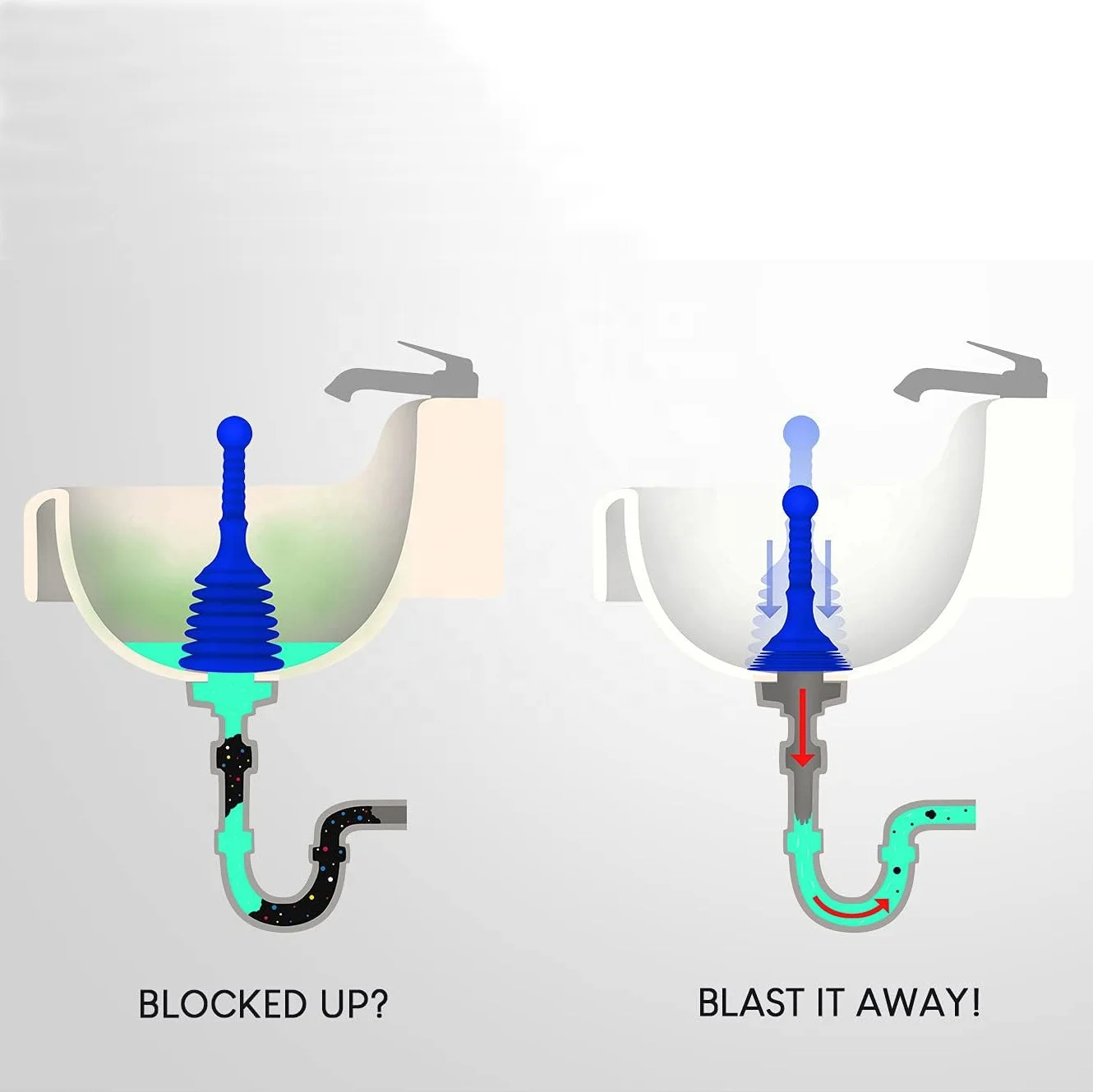 Solution for Amazon Flexible Small Sink and Drain Plunger for Bathrooms Kitchens Baths Showers packed each in a box