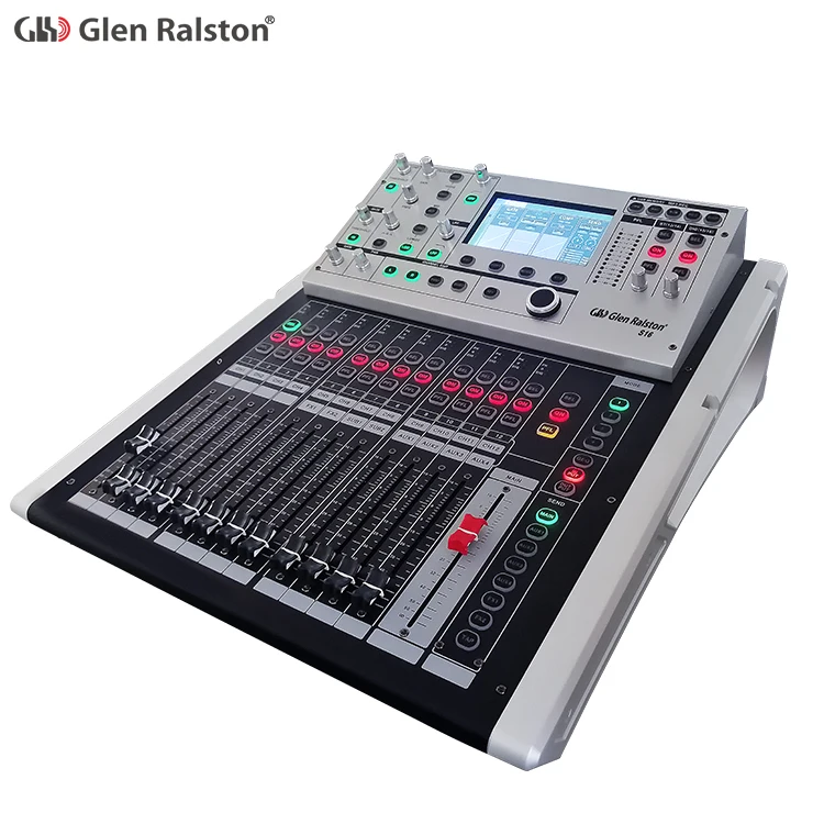 Glen Ralston S16 Professional Mixer 16 Channel  digital mixing console with Reverb Effect stage USB