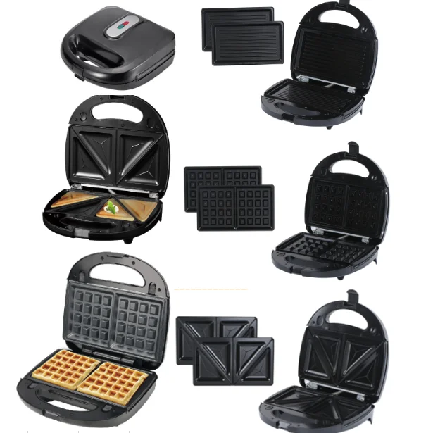 2021 new  No-stick egg sandwich makers  3 in 1 Sandwich waffle panini maker  waffle makers  with factory price