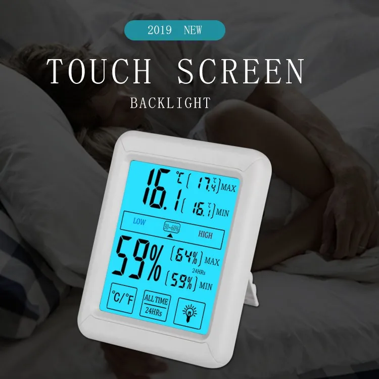 
Backlight Display Thermo-hygrometer Room Maximum Minimum Thermometer 