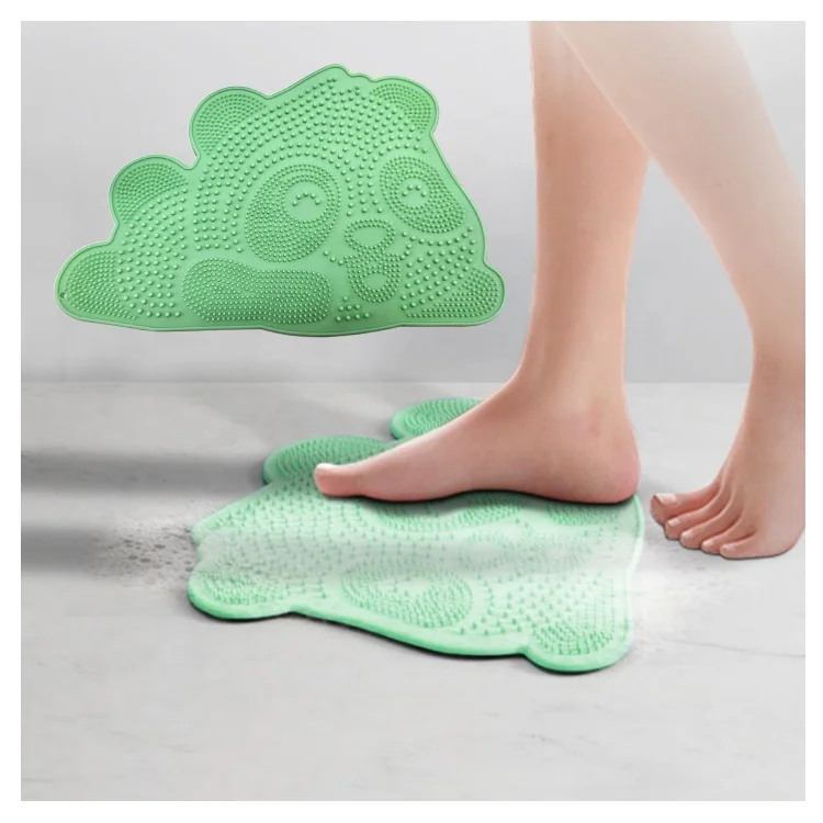 New Waterproof Non Slip Silicone Bath Mat Bathroom Back Scrub Silicon Foot Body Cleaner Shower Massage Mat With Suction Cups