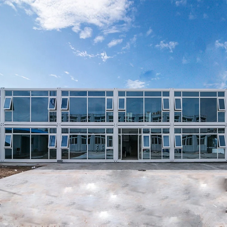 Zontop building easy assemble  concrete 40ft modern home 2 stories glass container houses prefabricated modular house