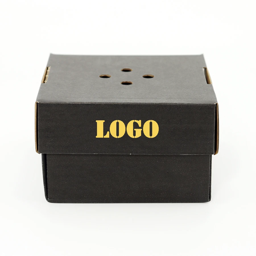 Factoryfree Corrugated Hamburger Box Black Clamshell Paper Burger Box Takeaway Delivery