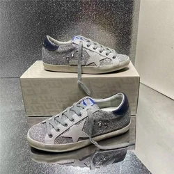 Goldens Superstar Sneakers Italian Craft With Metal Lettering Star Logo Gooses Women Small Dirty Deluxe Brand Shoes Mens Shoes