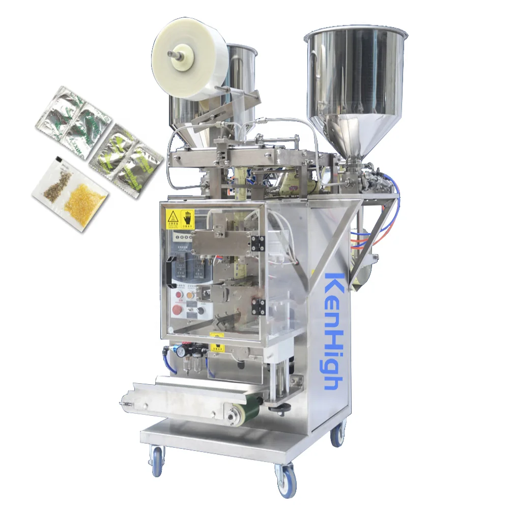 Factory Price Automatic Hair Cream Shampoo Double Material Vertical Form Fill Seal Packing Machine