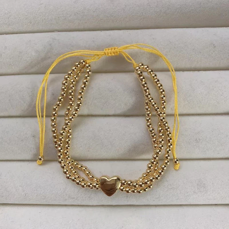 Faith SAN Benito Charm Bracelet Gold Plated Brass Freshwater Pearl Zircon Heart Bead Blessed Adjustable Bracelet Jewelry