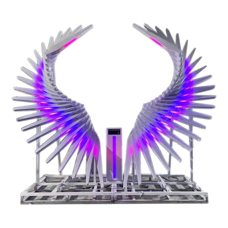 Hot Sell LED Handmade Oddly-shaped Large Angel Wings Acrylic Sculpture for Photo Background