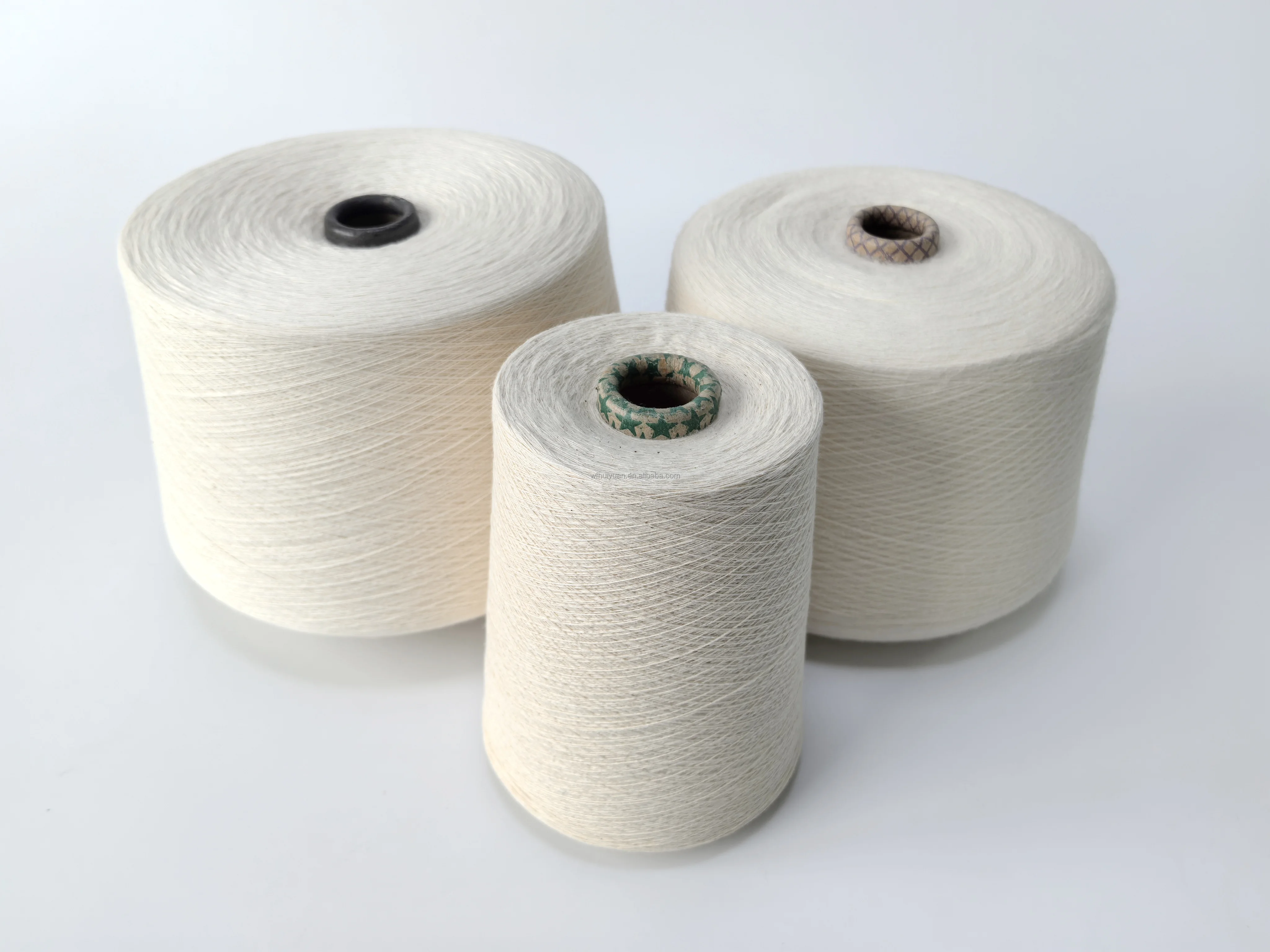 Ne26 Sustainable Eco-friendly Combed Ring Spinning GRS Certified 100% Recycle Cotton Greige Yarn  for Knitting and Weaving