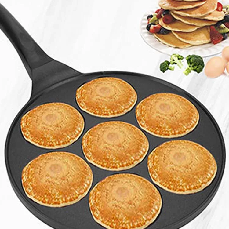 Ejoyway 7-smile-face 26cm die cast aluminium round pancake fry  pan waffle maker