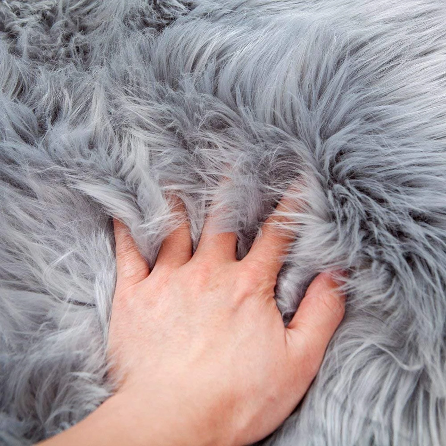 White Faux Fur Sheepskin for Living Room Fluffy Washable Rug for Bedroom Luxury Room Decor Fuzzy Rectangle