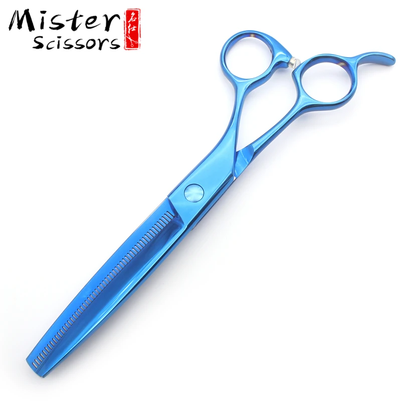 Ocean Blue Titanium Professional Pet Grooming Thinning Scissors Kit 6.5 inch 440C Stainless Steel