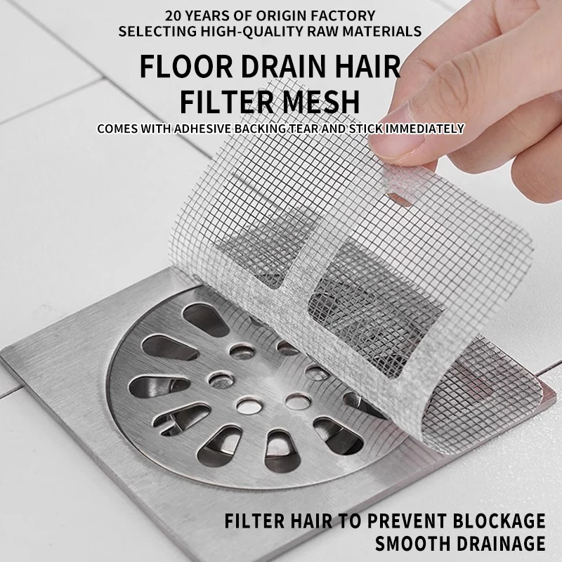 Affordable Self-Adhesive Hair Catcher - Plastic Mesh Drain Protectors for Bathroom, Toilet, and Kitchen Sinks